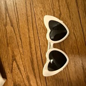 Heart-Shaped White Sunglasses